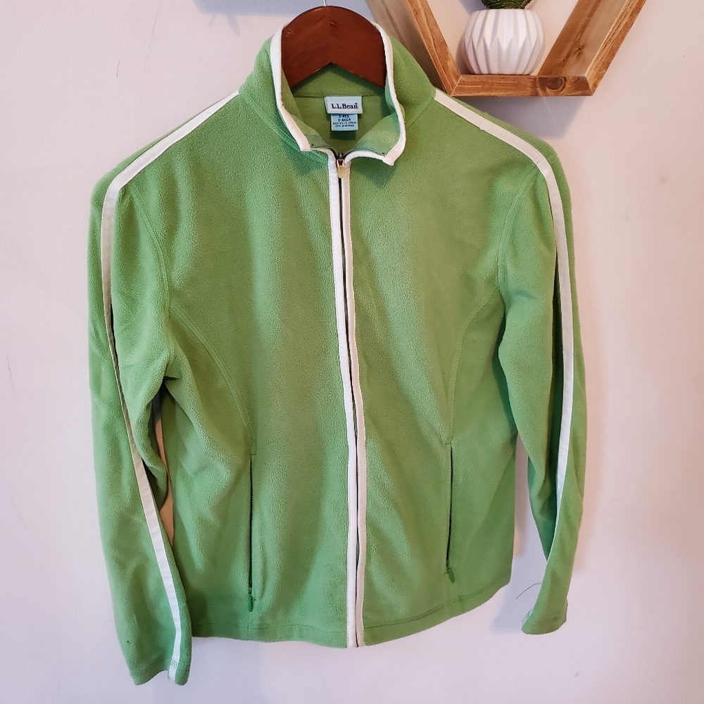 L.L.Bean green fleece zip-up size small